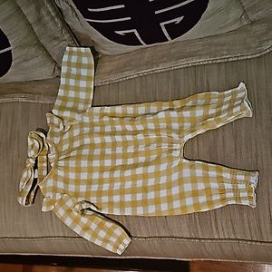 NWT Mudpie Mustard Gingham One Piece 3-6m